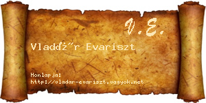 Vladár Evariszt névjegykártya